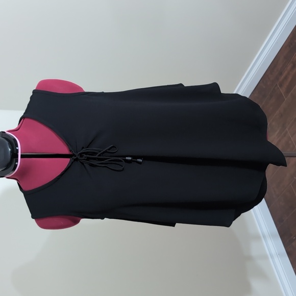 Vince Camuto| Black Lined Sleeveless Lace Up Front Tunic - Picture 1 of 13